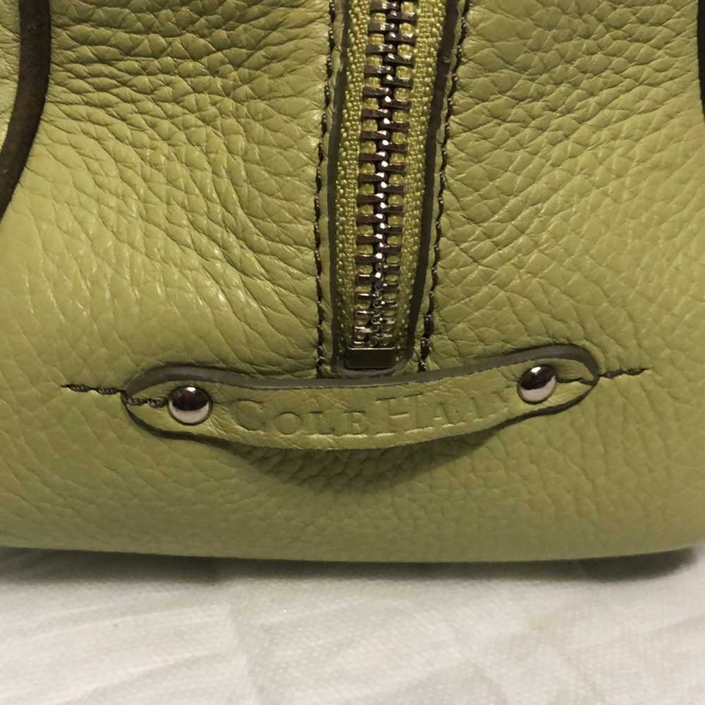 Cole Haan Large Lime Green Leather Satchel - Picture 6 of 12